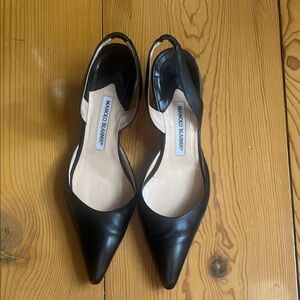 Manolo Blahnik Black Leather Heels